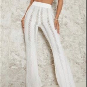 White flare pants